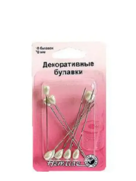 HEMLINE Булавки декоративные с жемчужными головками