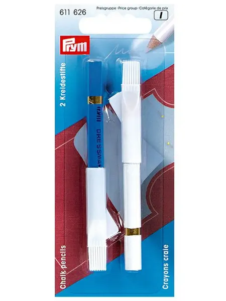 Prym Карандаши меловые белый и голубой