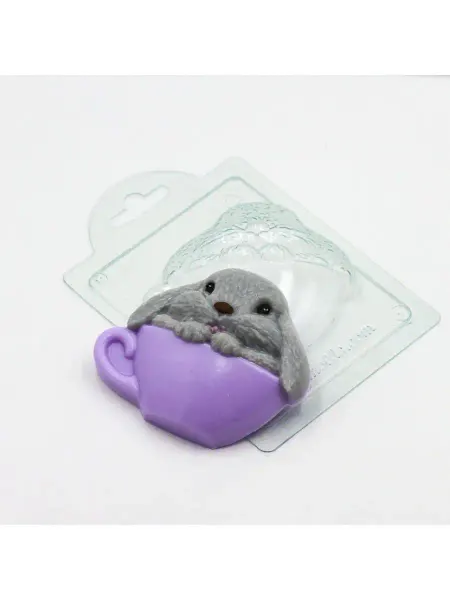 AnyMolds Пластиковая форма для мыла и шоколада Кролик в чашке