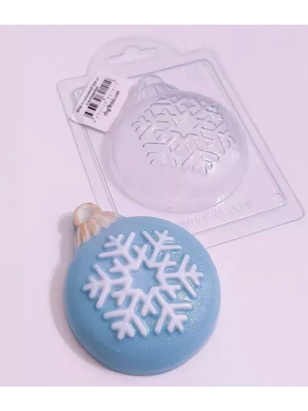 AnyMolds Пластиковая форма для мыла и шоколада Шар со снежинкой