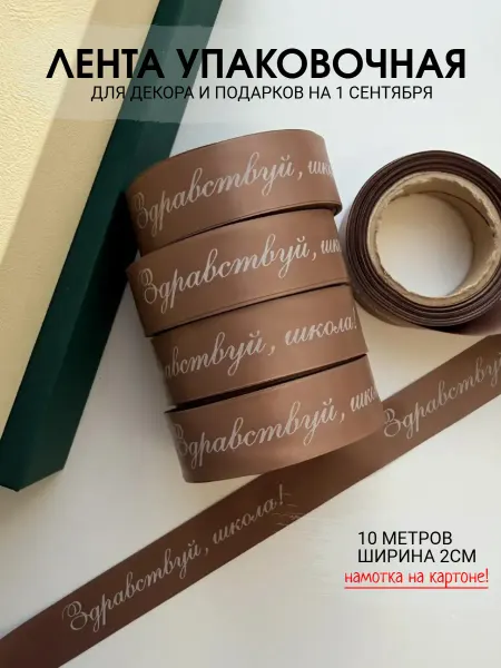 Непростолента лента с надписью Здравствуй, школа!, 10м