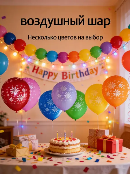 100 шт. разноцветных воздушных шаров