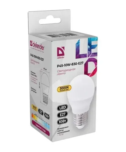 Лампа светодиодная LED P45-10W-830-E27 GL 10Вт шар теплый