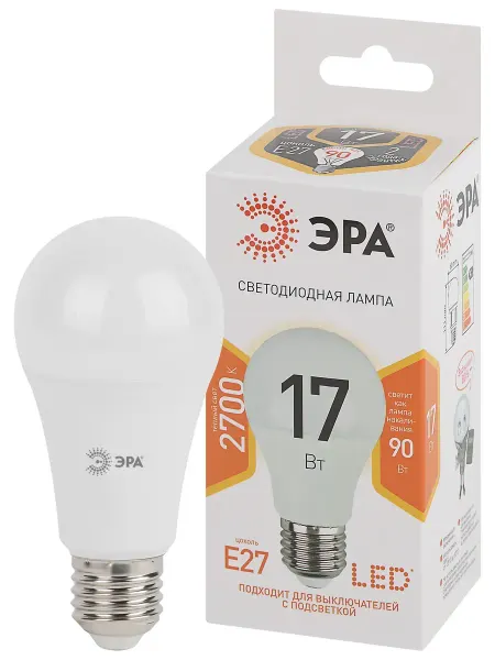 Лампа светодиодная LED A60-17W-827-E27 17Вт груша теплый