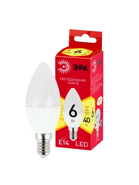 Лампа светодиодная LED B35-6W-827-E14 R 6Вт свеча теплый