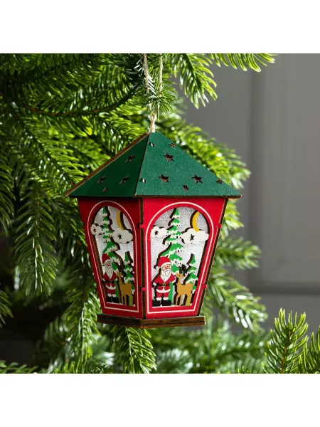 Luazon Lighting Игрушка-подвеска на ёлку Фонарь с Дедом Морозом с подсветкой