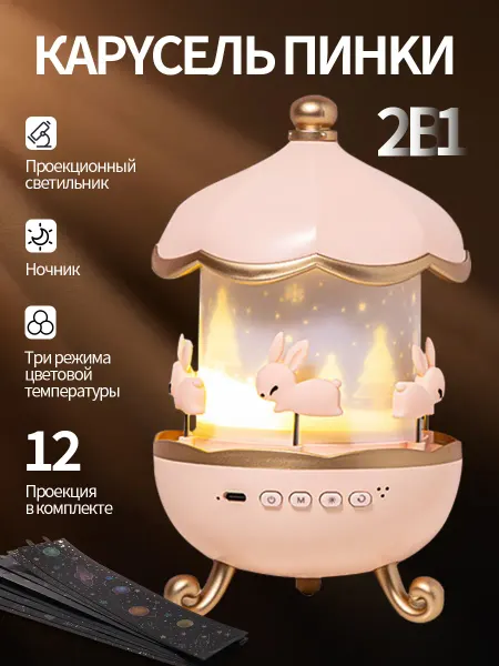 Ночник-проектор «Сказка» для детской комнаты (девочки)