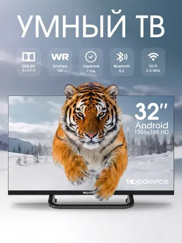 Topdevice Телевизор TDTV32CS04H_BK 32″ HD, черно-серый, черный матовый