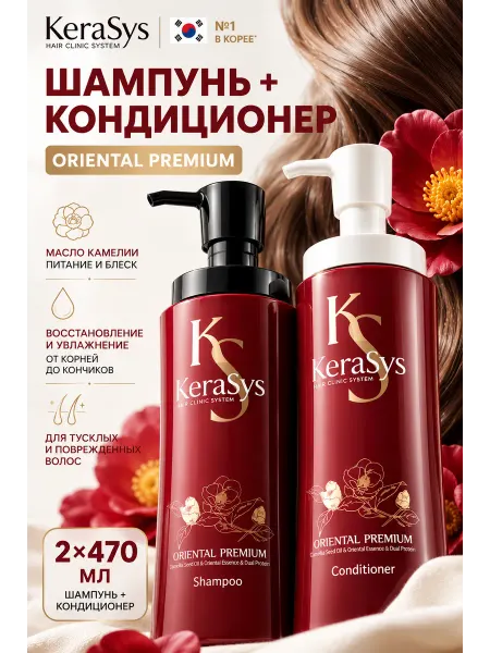 KeraSys Набор Шампунь и Кондиционер "Премиальный уход", 2х470 мл