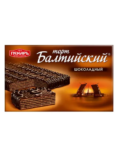 Пекарь Торт Балтийский шоколадный 2 шт. по 320г