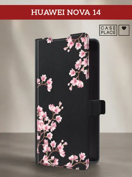 Case Place Чехол-книжка на Huawei Nova 14 сакура