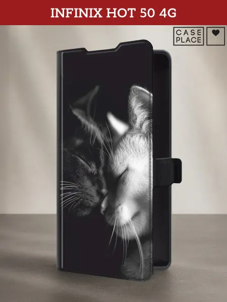 Infinix Чехол-книжка на Hot 50 4G с котиками