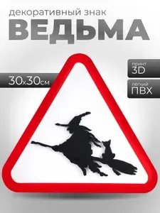 3D постер "Ведьма" (32х32 см., пластик). Картина в подарок / декор для детской комнаты / постер в офис.