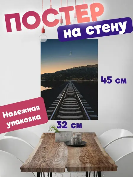 Постер 32х45 Железные дороги
