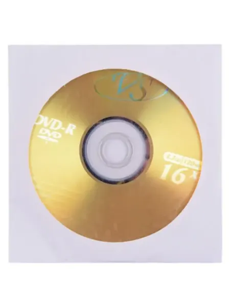 VS Диск DVD-R, 4,7 Gb, 16x, бумажный конверт (1 штука)