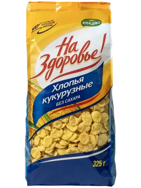 Хлопья кукурузные без сахара На здоровье Кунцево м у, 325 г
