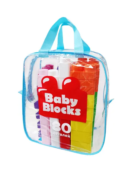 ДЕСЯТОЕ КОРОЛЕВСТВО Конструктор пластиковый "Baby Blocks" 80 дет (сумка)