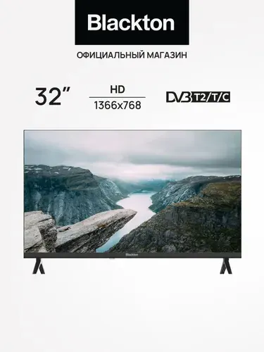 Blackton Телевизор Bt 32HNF05B 32″ HD, черный, серый металлик