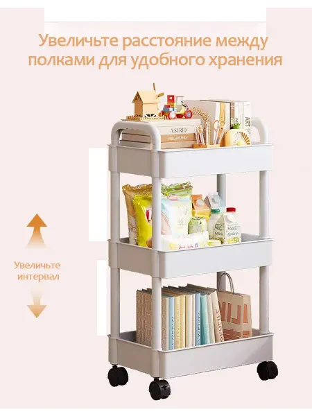 Трехслойный стеллаж для хранения закусок