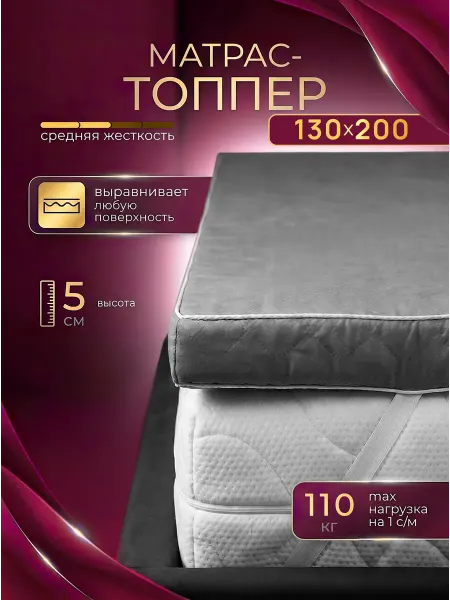 Текстильная Академия Матрас топпер 130х200 беспружинный