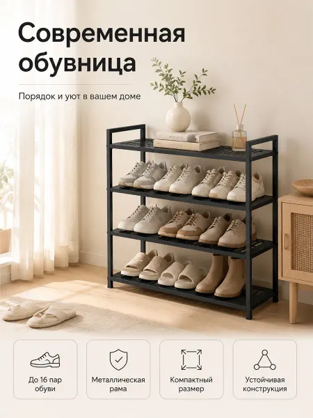 Oбувница металлическая напольная этажерка для дачи и дома