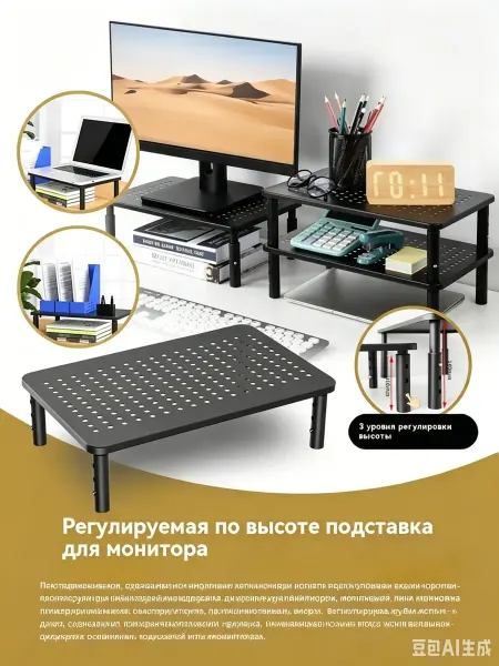 MEDIA BOSS Подставка под монитор на стол компьютера настольная