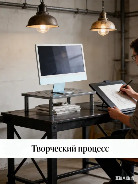 МИГ ПЛЮС Полка-подставка под монитор компьютера настольная