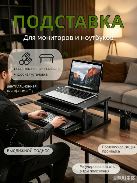 Мигпрайм Подставка под монитор на стол компьютера настольная