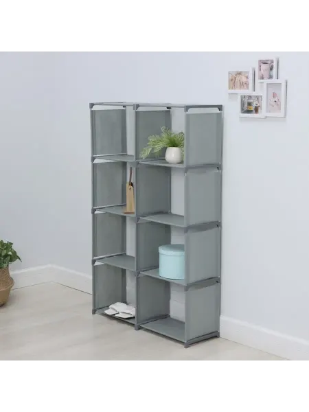LaDо́m Стеллаж 85x26x125 см серый для хранения