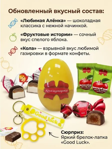 Коммунарка Конфеты подарок-сюрприз,215 гр,яйцо
