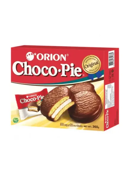 Orion Печенье Choco Pie в шоколадной глазури, 12шт*30г, 1 упаковка