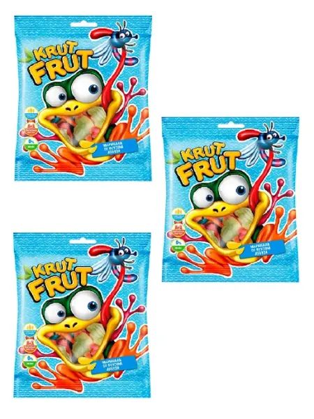 KrutFrut Жевательный мармелад Лягушки, 100г, 3 шт
