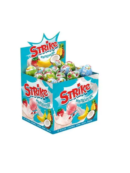 STRIKE Карамель на палочке Милкшейк, 11,3 г, 50 шт