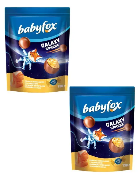 Babyfox Конфеты шоколадные Galaxy sphere с карамелью, 130 г, 2 шт