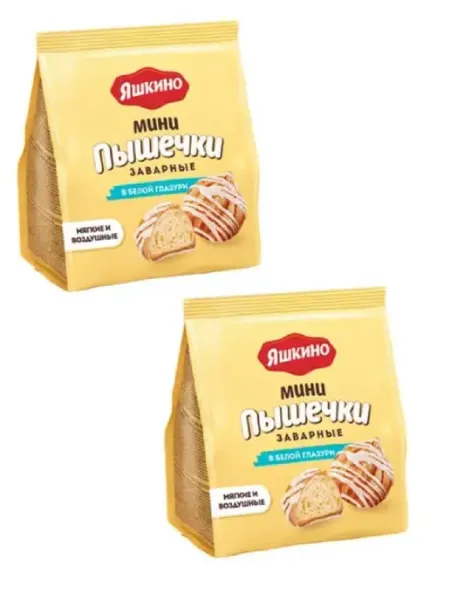 Яшкино Заварные пышечки в белой глазури, 153 г, 6 шт