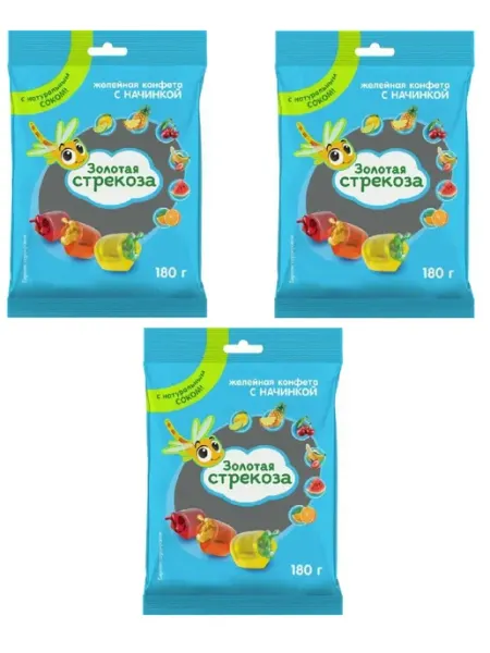 Яшкино Конфеты Золотая стрекоза, 180 г, 2 шт