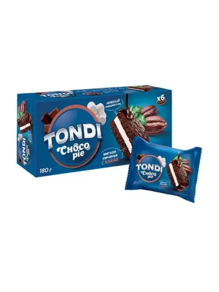 TONDI Печенье-сэндвич глазированный с какао Choco Pie, 180г, 2 шт