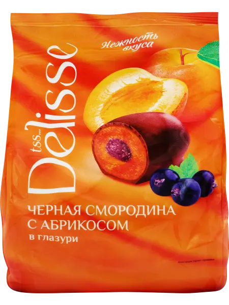 DELISSE Конфеты Черная смородина с абрикосом, 200г