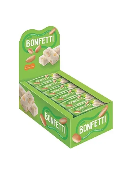 BONFETTI Батончик нуга с арахисом, 25 г, 18 шт
