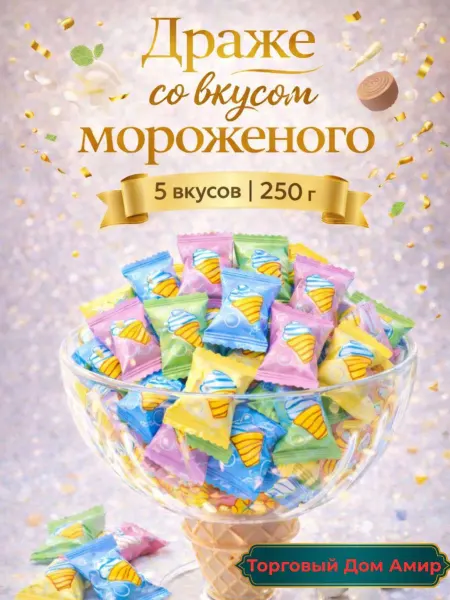 Торговый Дом Амир Китайские конфеты со вкусом мороженого, 250г