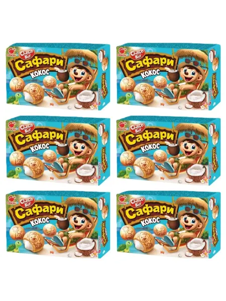 ORION CHOCOBOY Печенье с кокосом, 39 г, 6 уп