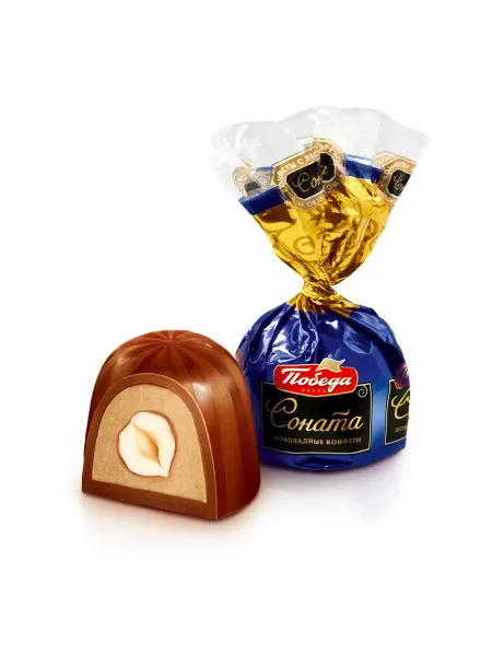 Победа Вкуса Конфеты шоколадные "Соната" с цельным фундуком, 500г