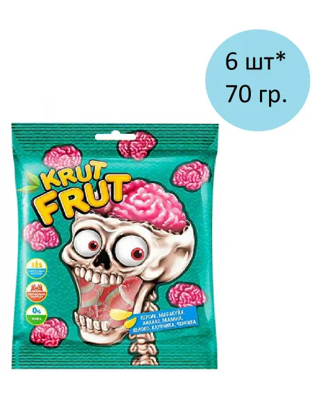 KrutFrut Жевательный мармелад Мозг, 70г, 6 шт