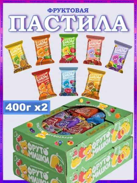 Пастила ФРУТОМИШКИ Пастила без сахара фруктовая, ФРУТОМИШКИ 800 г