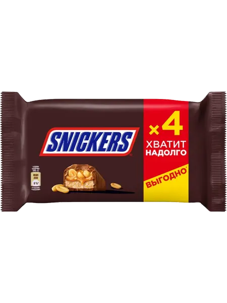 Батончик шоколадный SNICKERS с жареным арахисом, карамелью