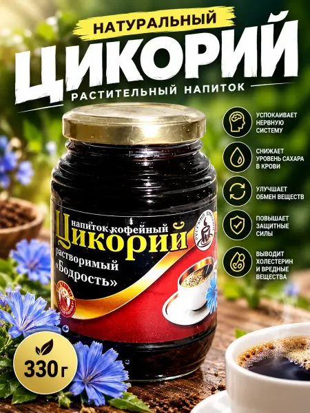 Русский цикорий Цикорий растительный бодрость 330г еремеевский
