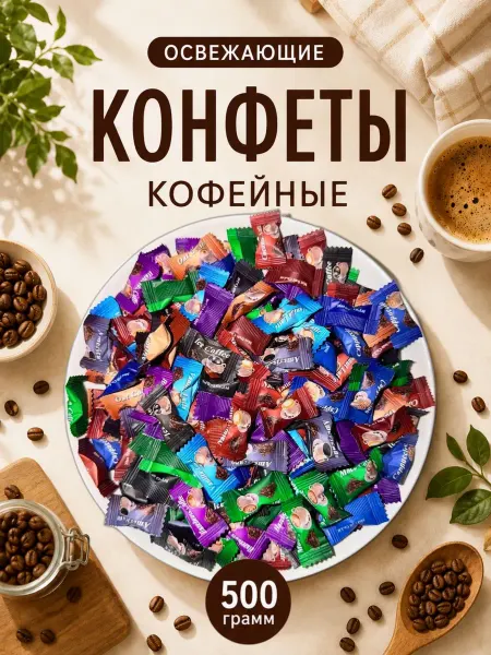 Кофейные конфеты с витамином С 500гр