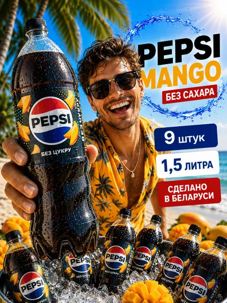Pepsi Напиток Пепси-Кола Манго 1.5л х 3 шт