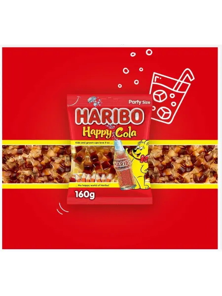 Haribo Жевательный мармелад Happy Cola бутылочки колы 160 г