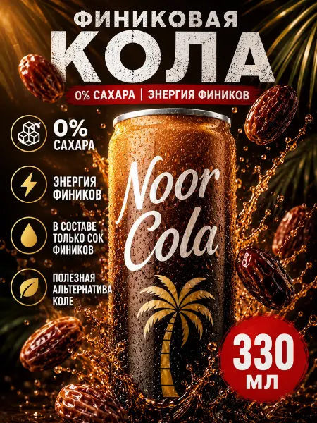 Финиковая кола без сахара, 330 мл, 1банка